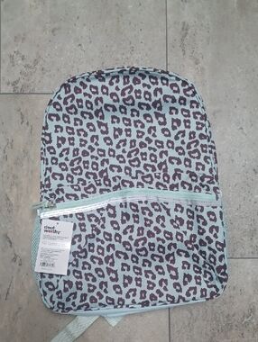 Target Mint Green and Dark Brown Leopard Print Backpack